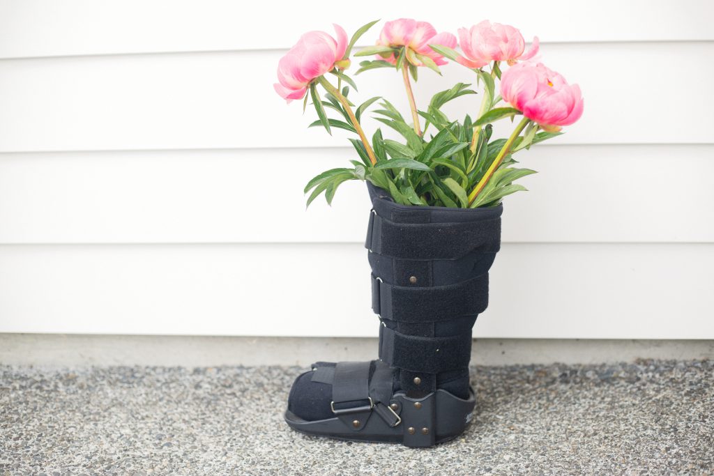 moonboot with flowers in it