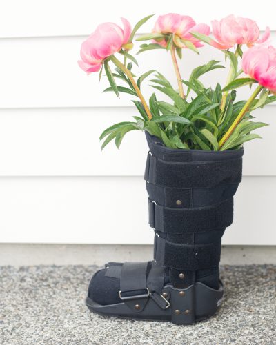 moonboot with flowers in it