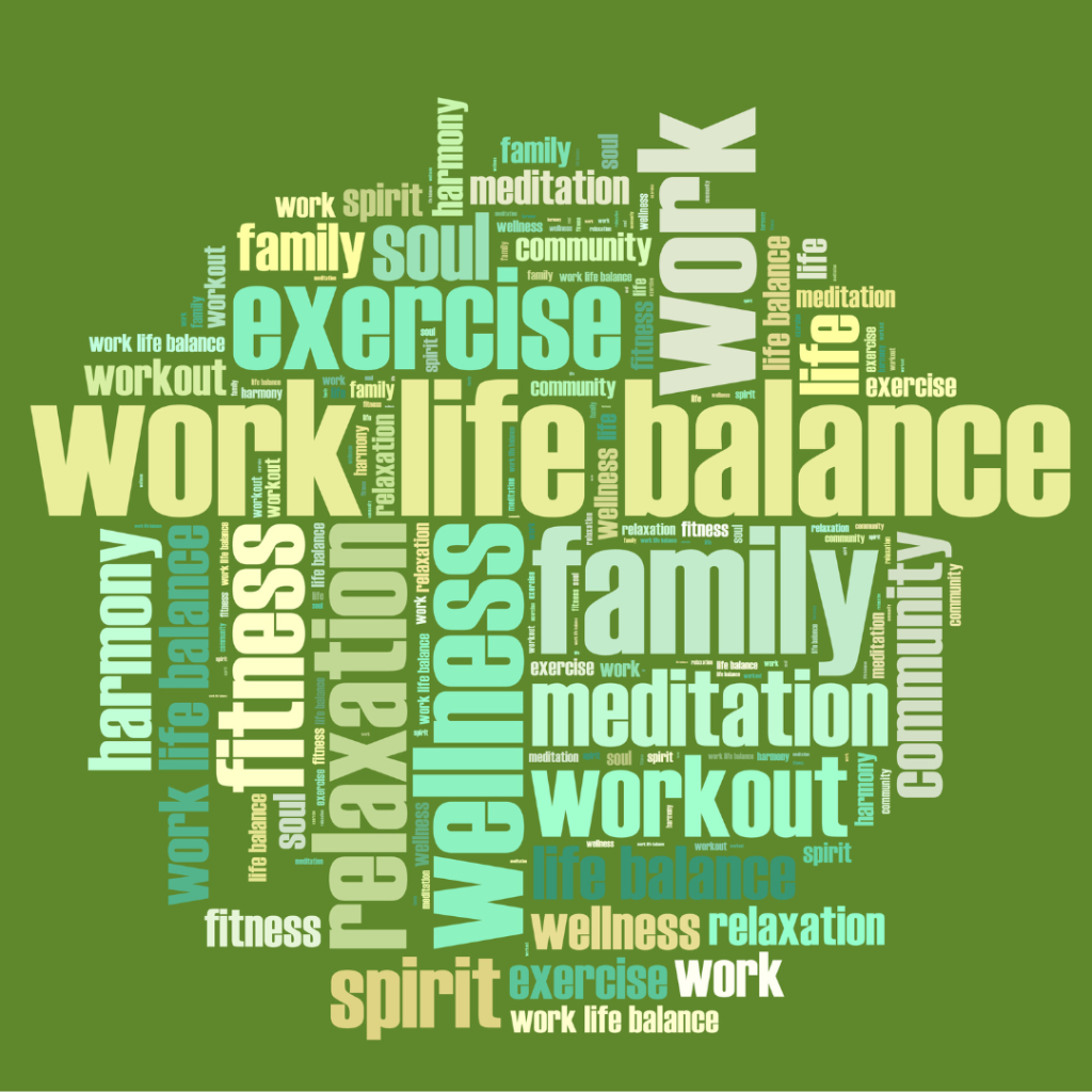 work life balance graphic Reclaiming time and energy