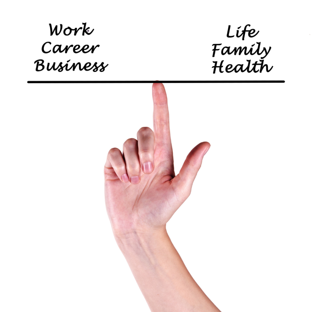 Healthy work boundaries balancing on finger